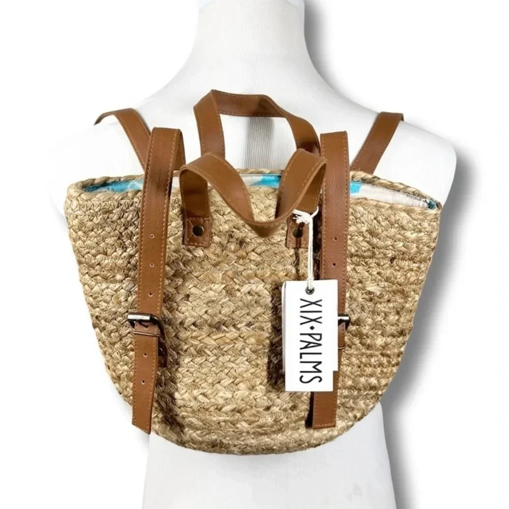 NWT XIX Palms The Shorebreak Woven Insulated Picnic Cooler Bag